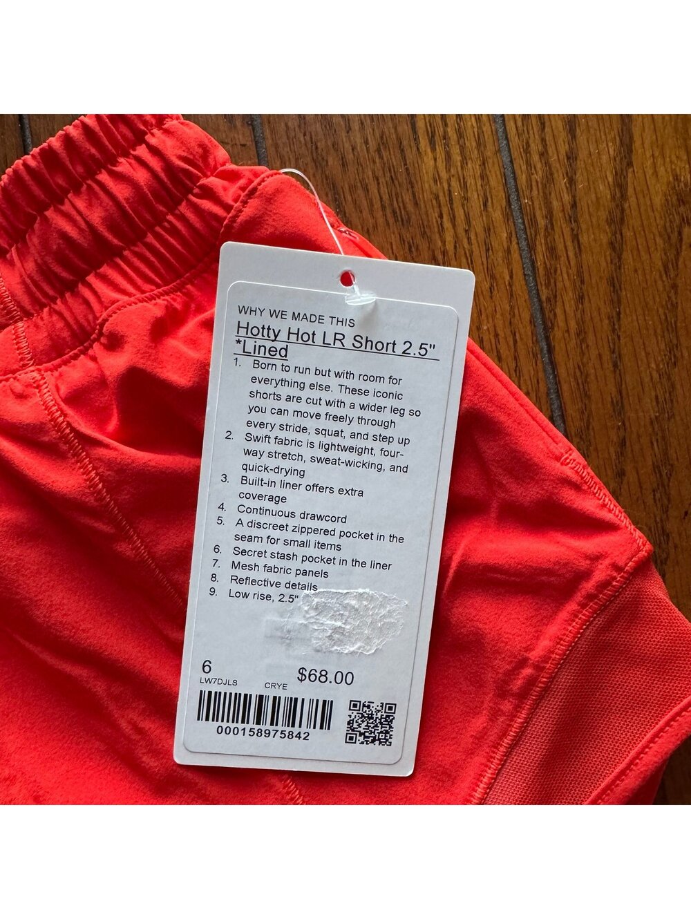 Lululemon Hotty Hot Short Low Rise 2.5” Cherry Ember Size 6 NWT - Picture 4 of 6